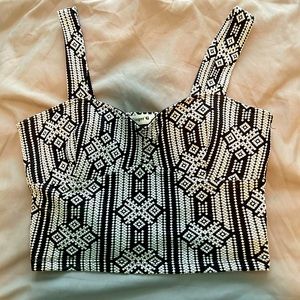 Black and white cropped dressy tank top by Ginger G